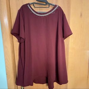 Beautiful Burgundy Top With Embellishments